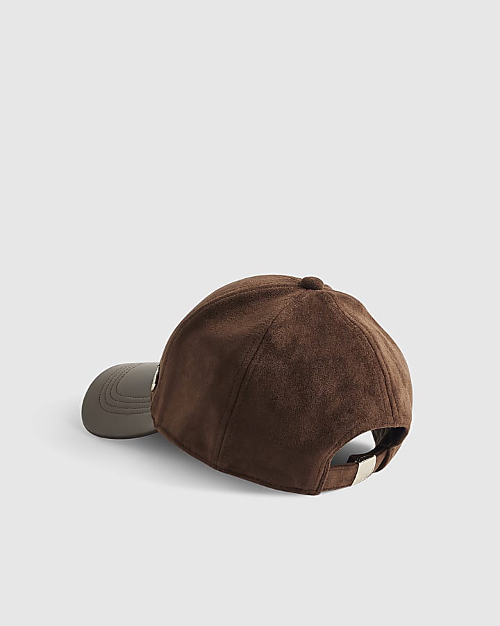 Brown Faux Suede Cap
