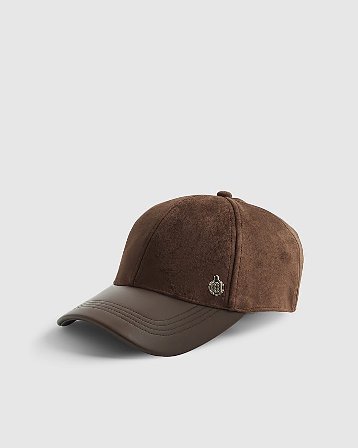Brown Faux Suede baseball Cap