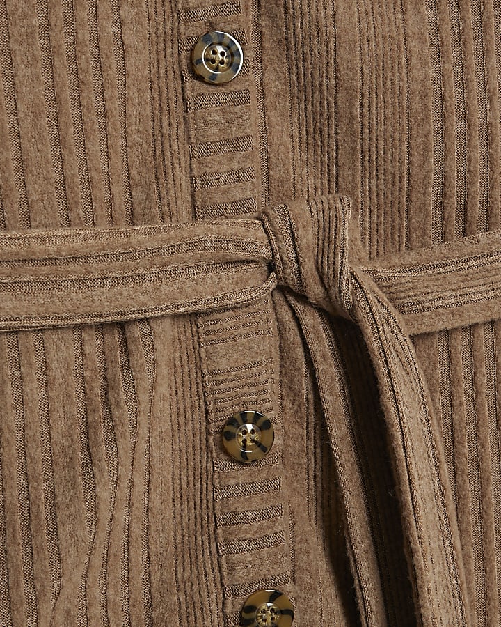 Beige Cosy Long Sleeve Belted Cardigan