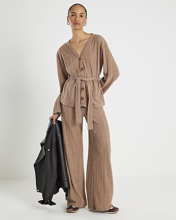 Beige Cosy Long Sleeve Belted Cardigan