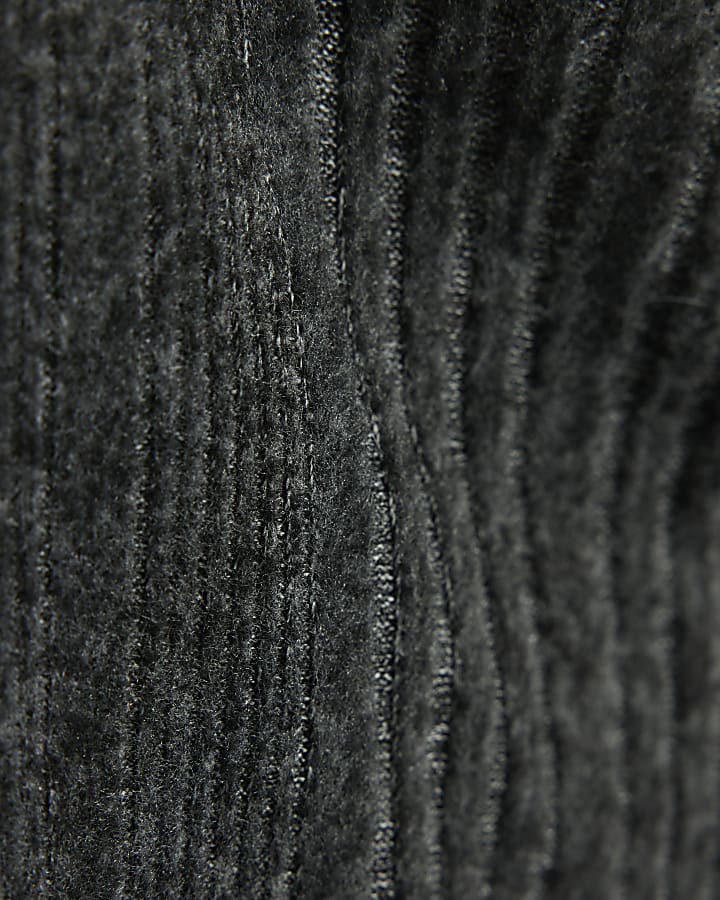 Grey Long Sleeve Cosy Ribbed Wrap Top