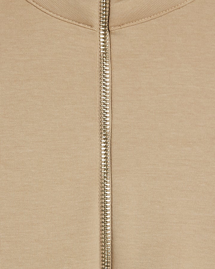 Beige V Neck T-Shirt