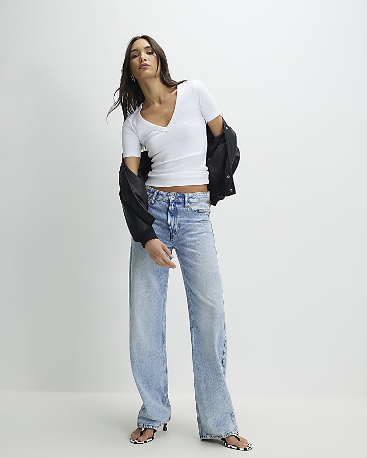 White V Neck T-Shirt