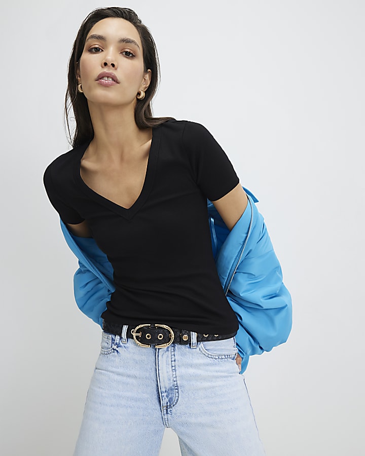 Black V Neck T-Shirt