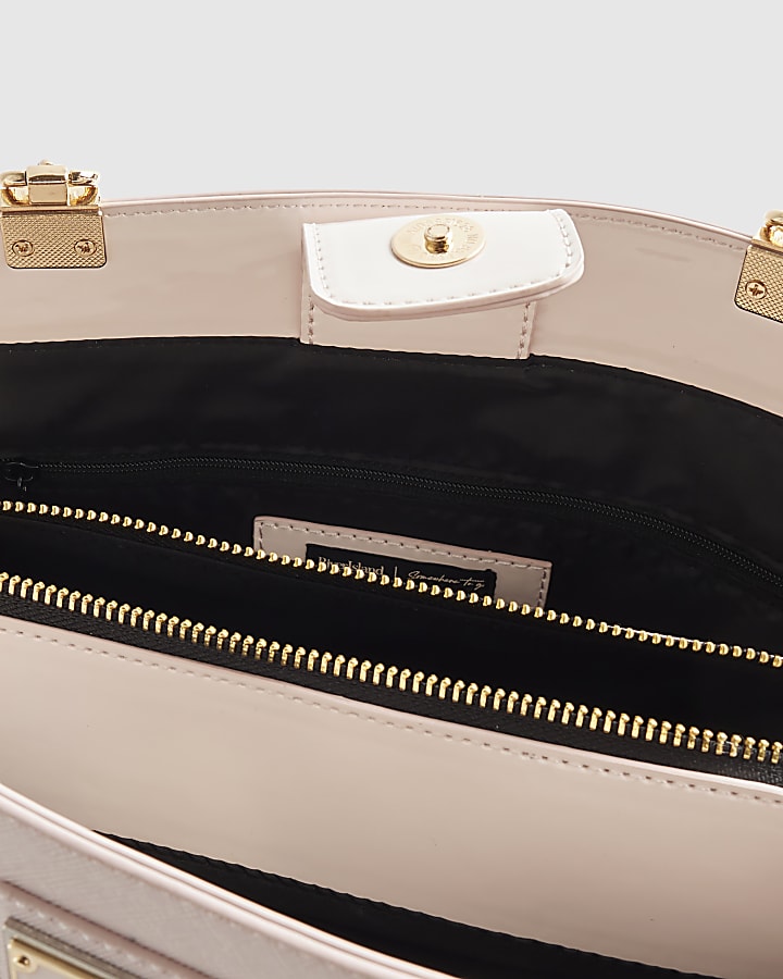 Pink Lilies Chain Handle Tote Bag