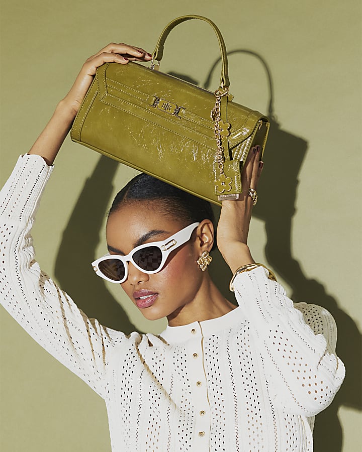 Green Charm Cross Body Tote  Bag