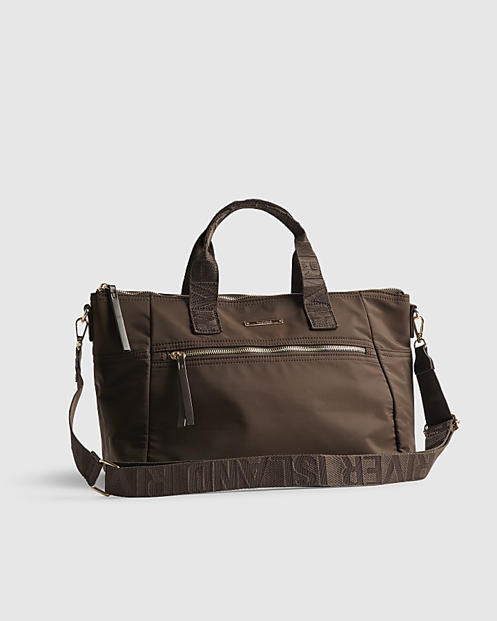 Brown Cabin Size Logo Holdall
