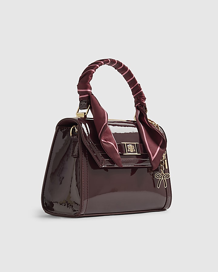 Red Mini Patent Cross Body Tote Bag