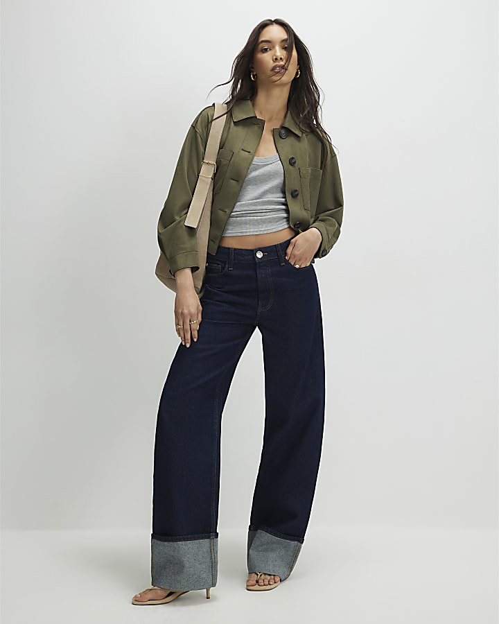 Khaki Faux Suede Overshirt