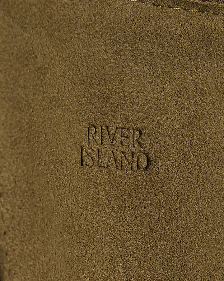 Green Suede Cropped Trench Coat