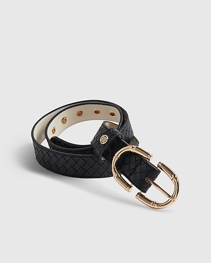 Black Bamboo Buckle Belt