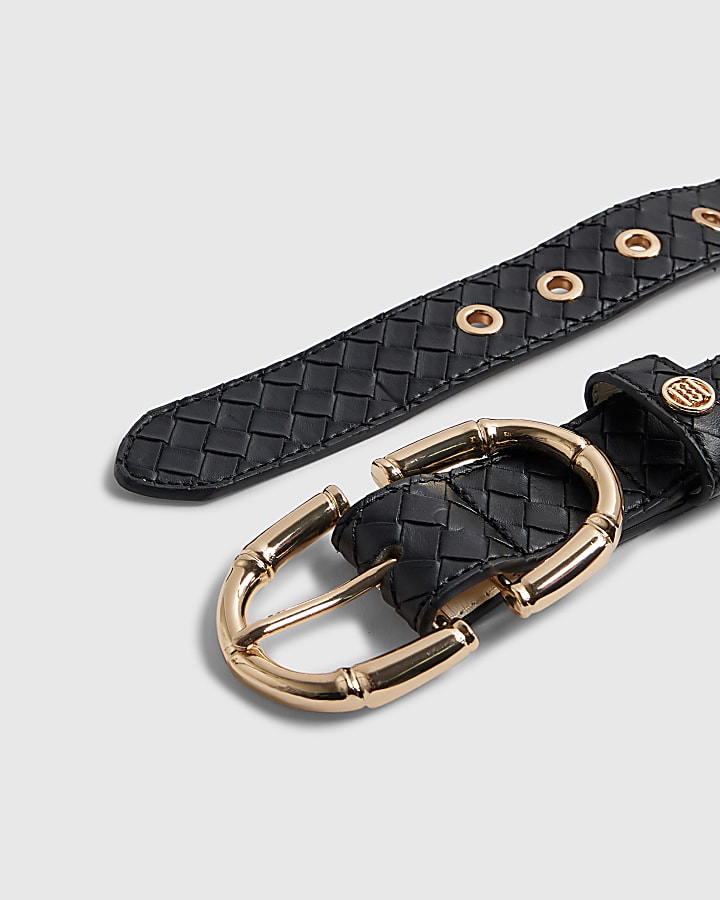 Black Bamboo Buckle Belt