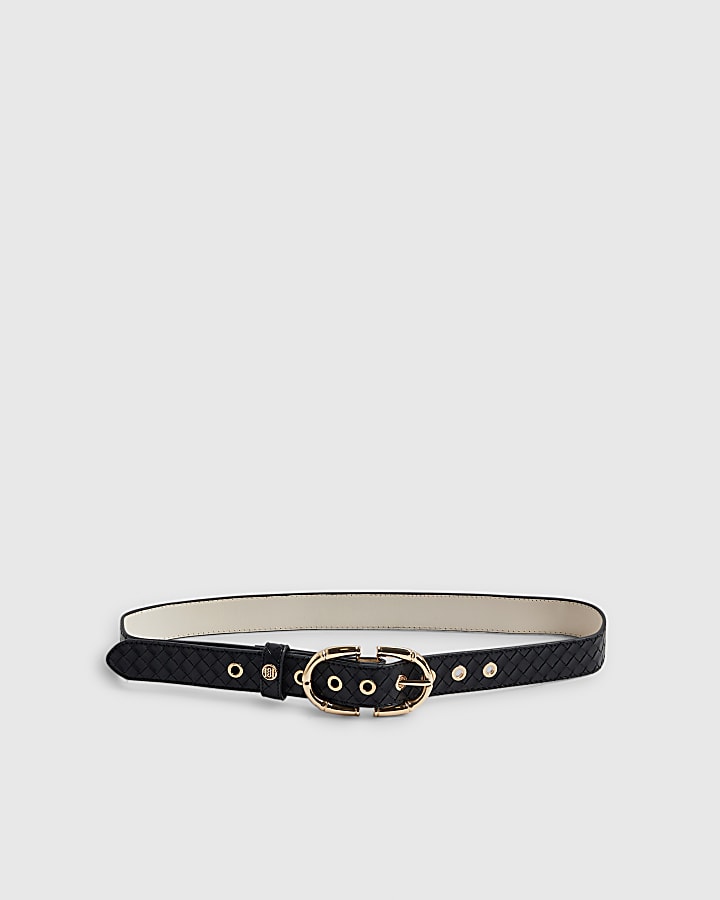 Black Bamboo Buckle Belt