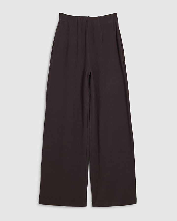 Brown Cosy Wide Leg Trousers