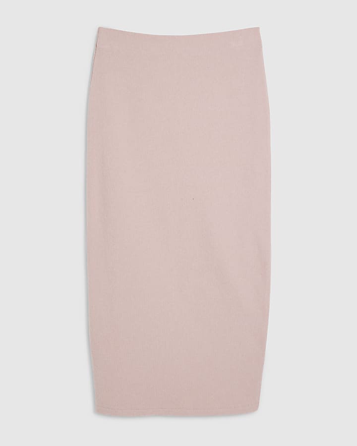 Petite Pink Cosy Midi Skirt