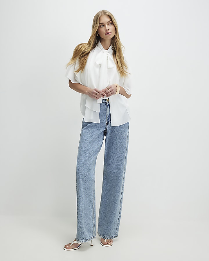 Cream High Neck Ruffle Cape