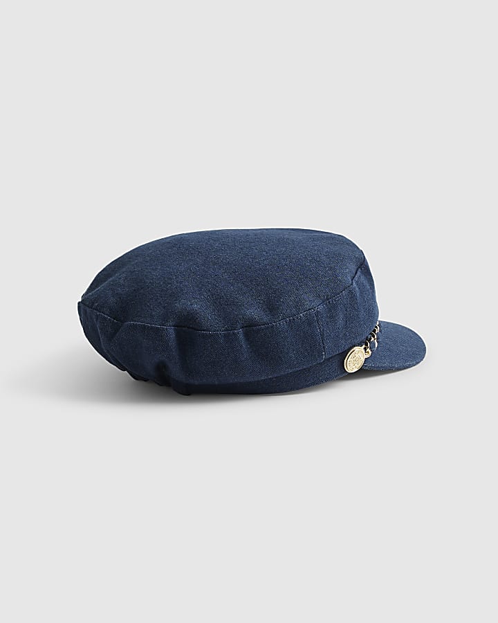 Blue Denim Chain Baker Boy Hat
