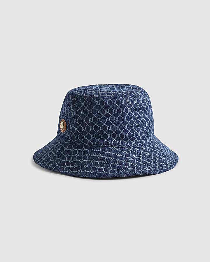 Blue Denim Monogram Bucket Hat