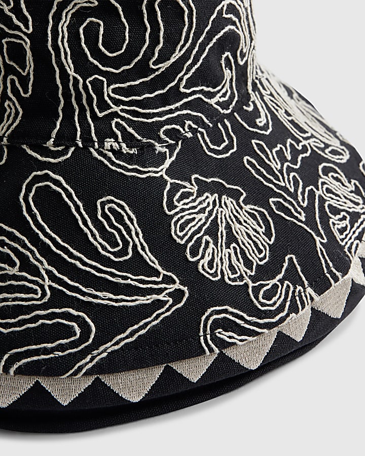 Black Wide Brim Cornelli Bucket Hat