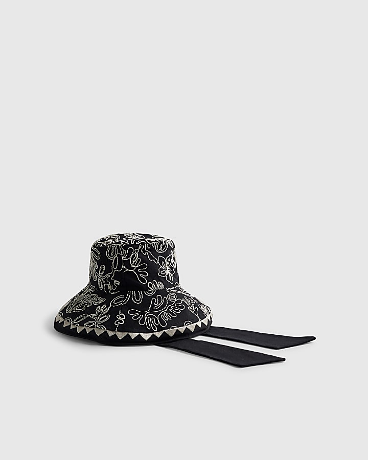 Black Wide Brim Cornelli Bucket Hat