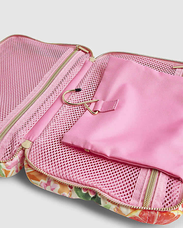 Orange Fruity Floral Toiletries Bag