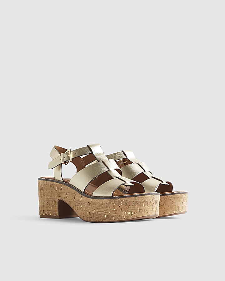 Gold Platform Fisherman Sandals