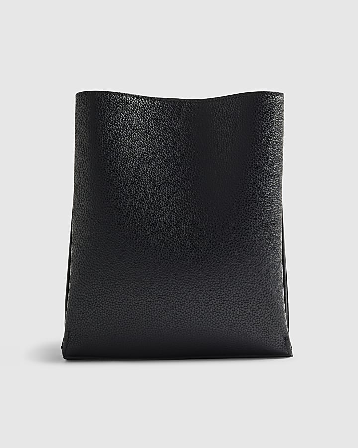 Black Monogram Panelled Messenger Bag