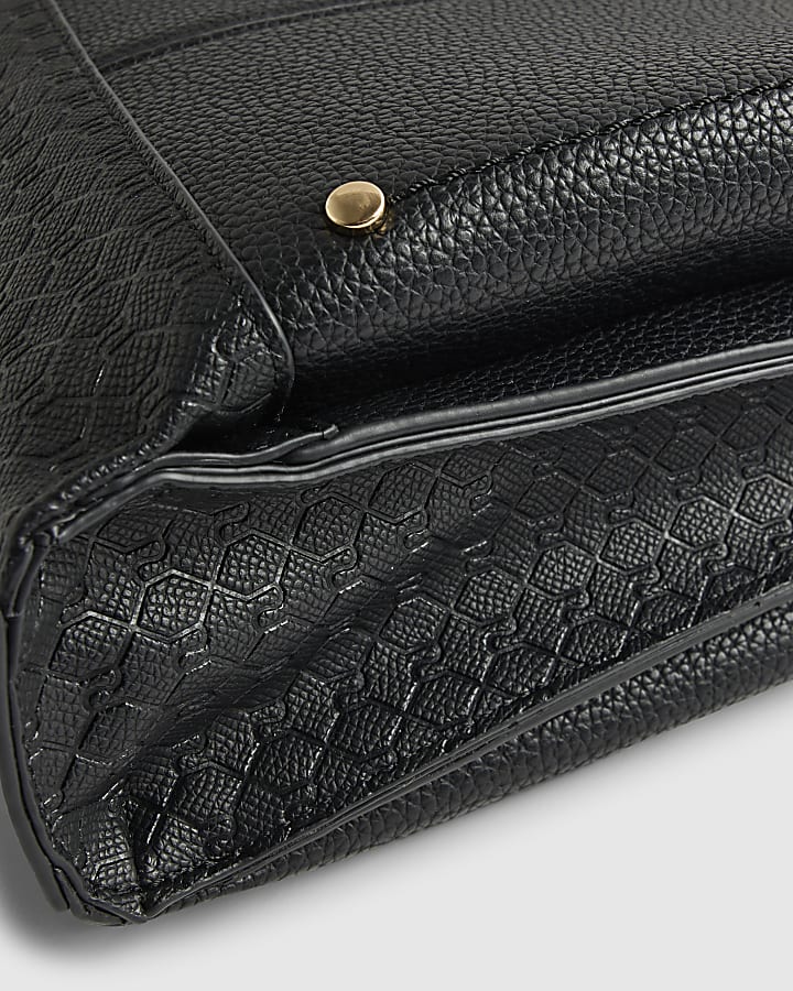 Black Monogram Panelled Messenger Bag