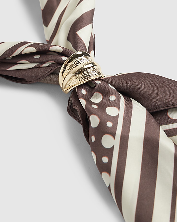 Brown Polka Dot Scarf