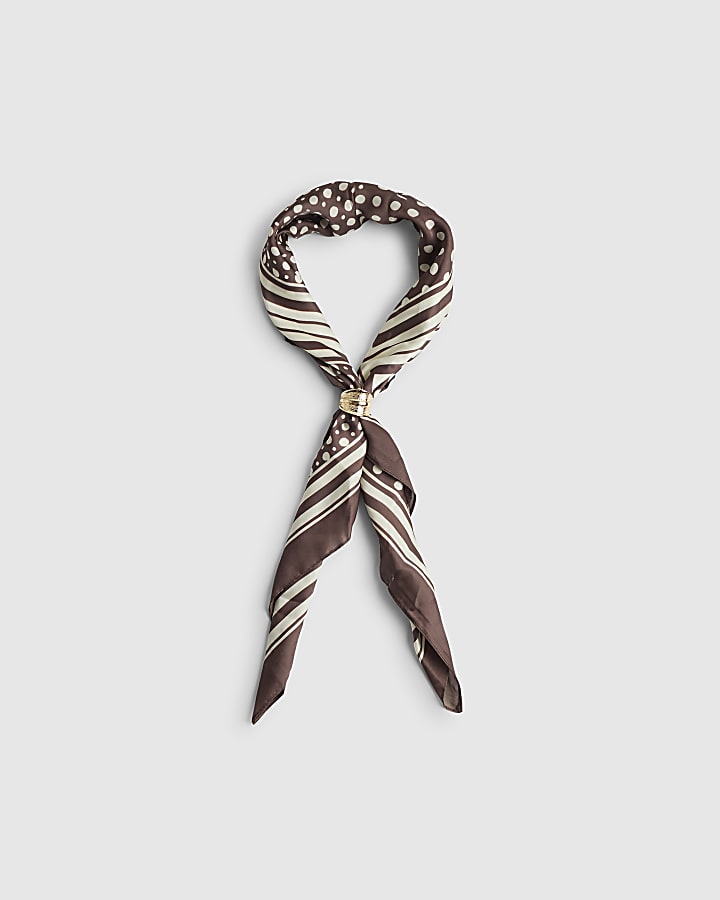 Brown Polka Dot Scarf