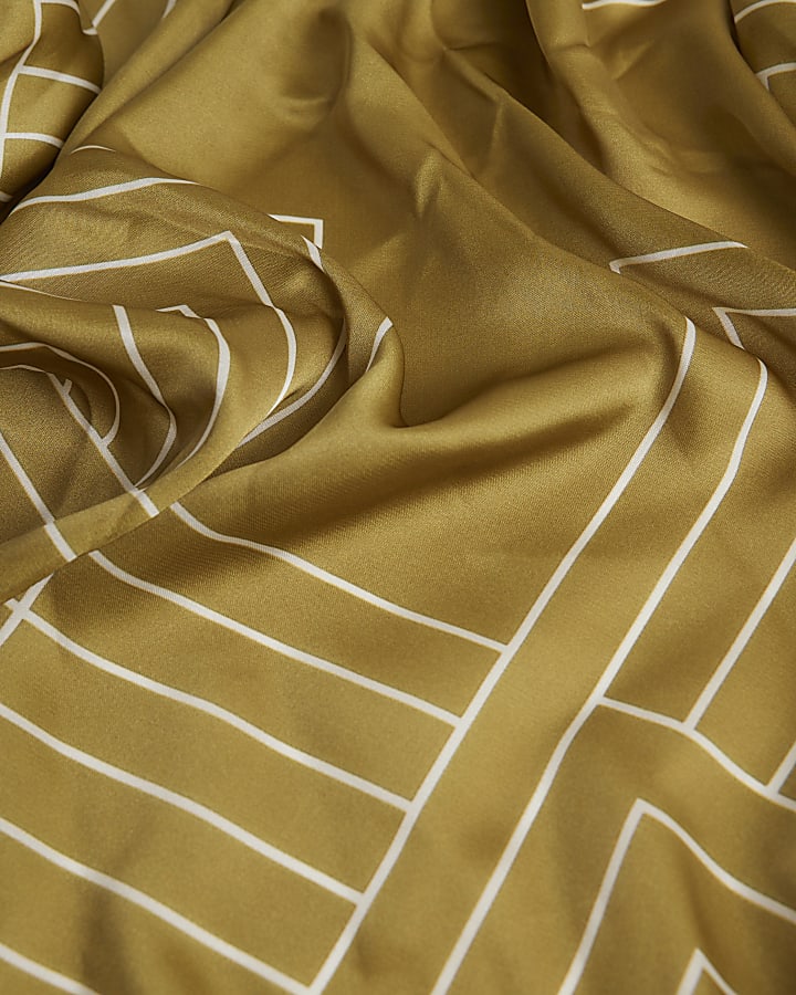 Green Geometric Stripe Scarf