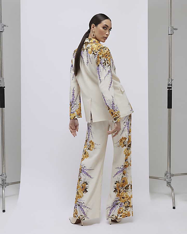Cream Floral Blazer