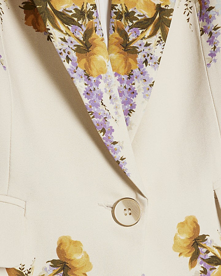 Cream Floral Blazer