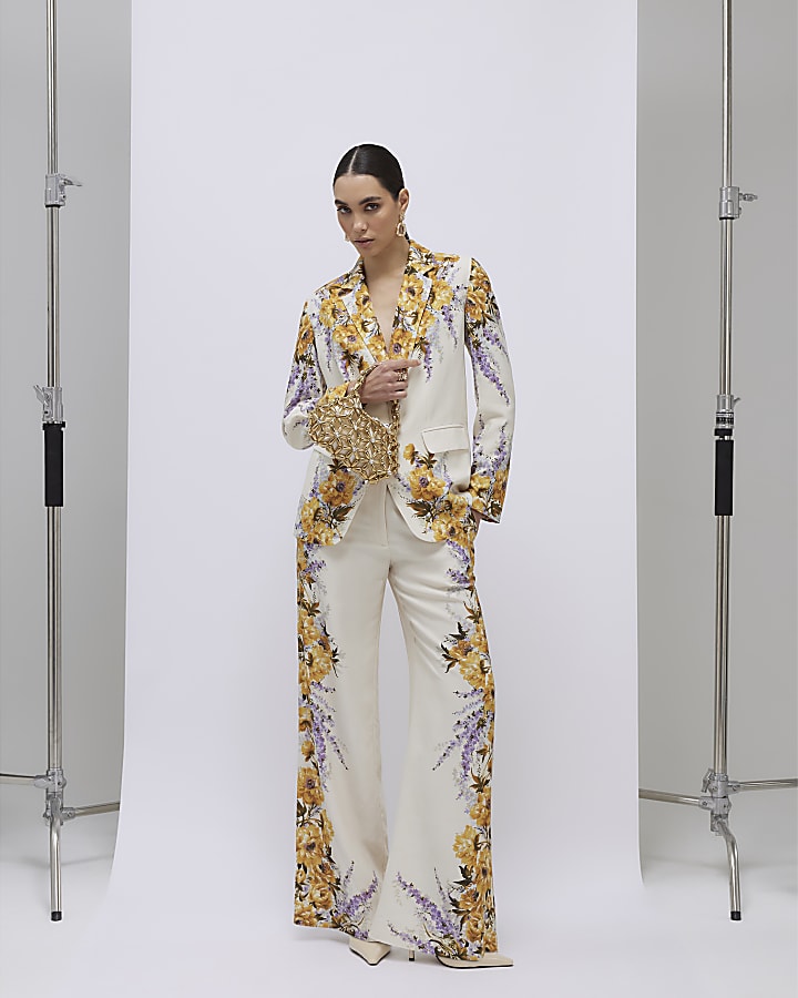 Cream Floral Blazer