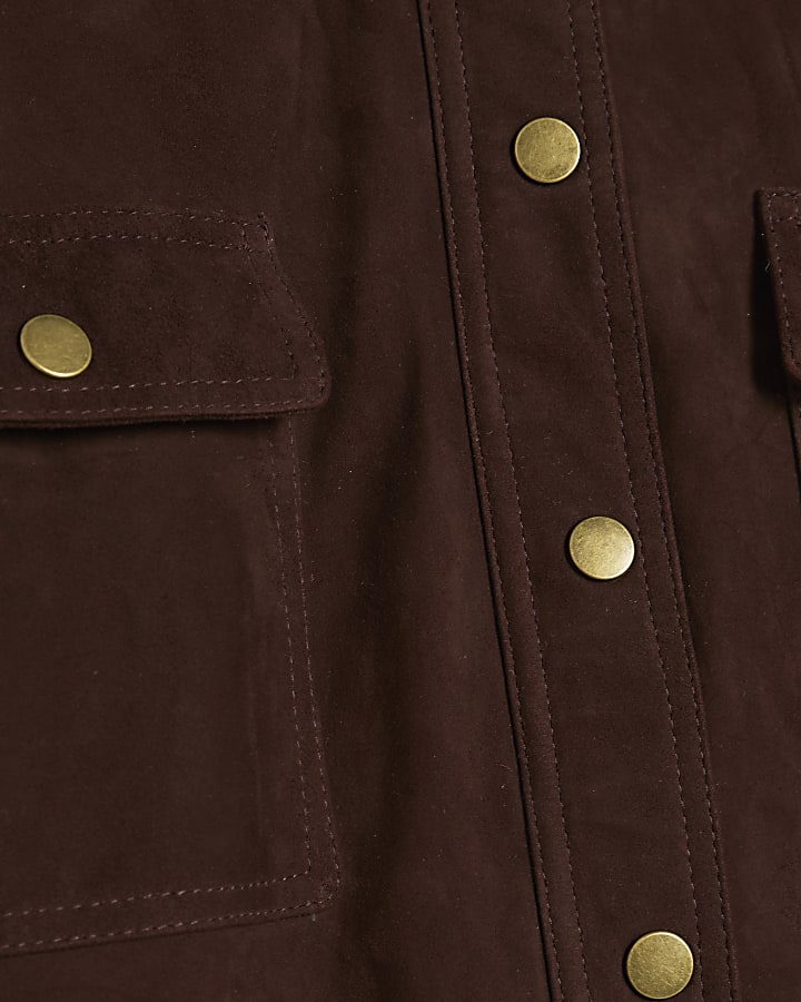 Brown Suede Belted Jacket