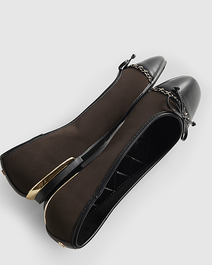 Brown Toe Cap Ballet Pumps