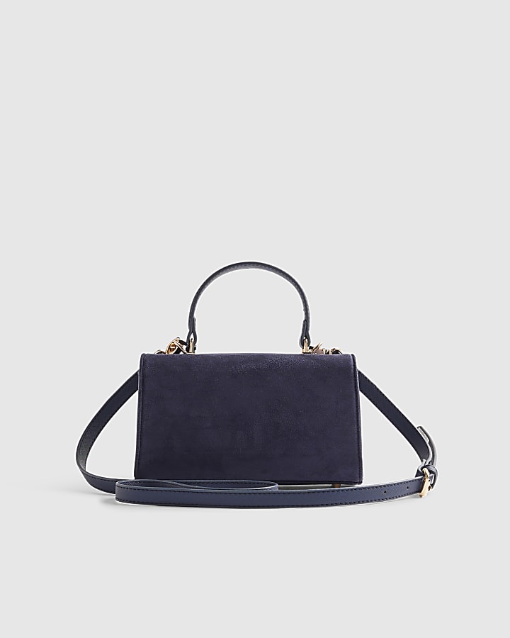 Navy Lock Front Tote Bag