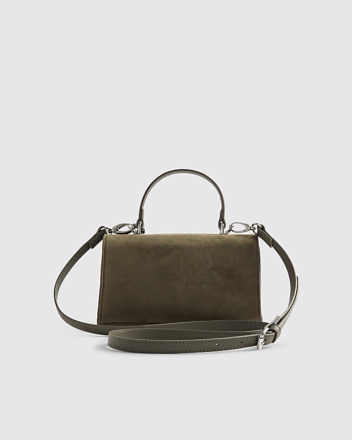 Khaki Lock Front Tote Bag