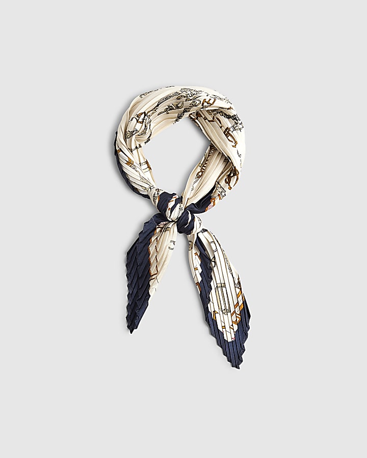 Cream Plisse Neck Scarf