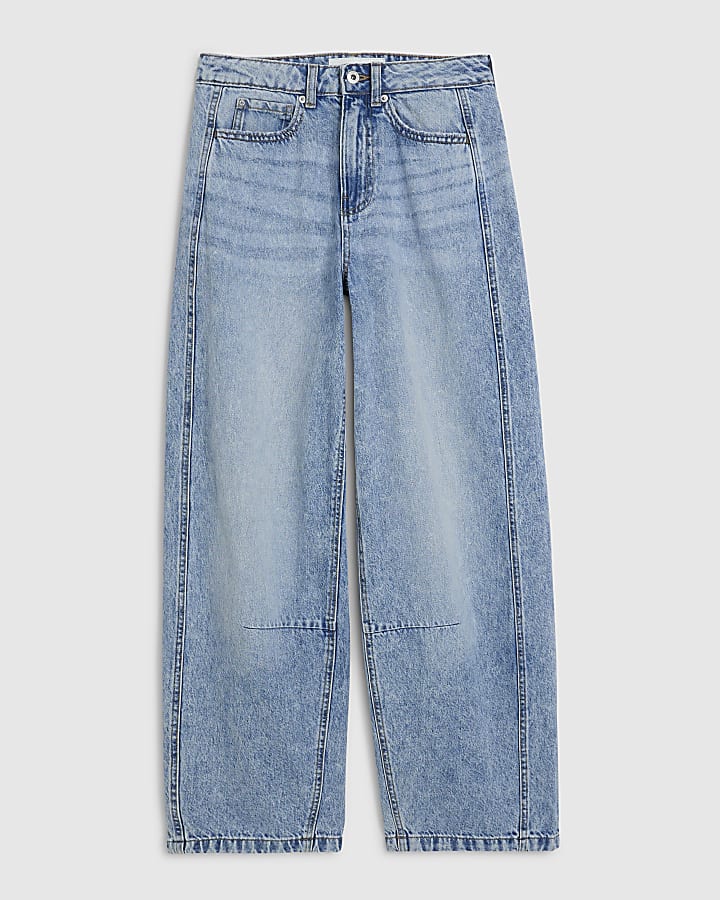 Blue Light Wash Balloon Leg Jeans