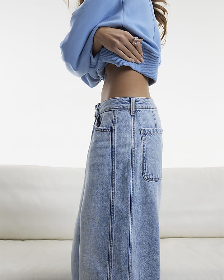 Blue Light Wash Balloon Leg Jeans