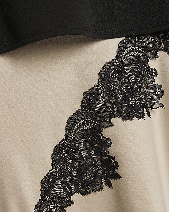 Cream Lace Hybrid T-Shirt Maxi Dress