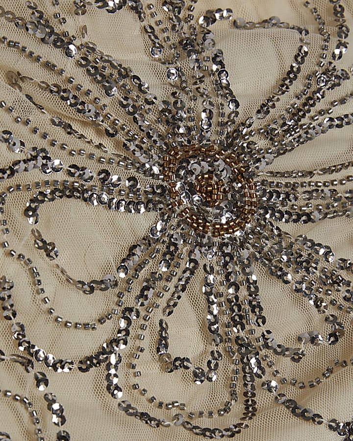 Cream Embellished Bandeau Beach Cami Top