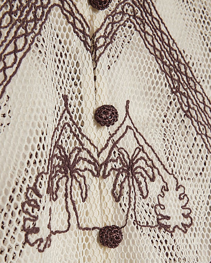 Cream Crochet Motif Beach Cardigan