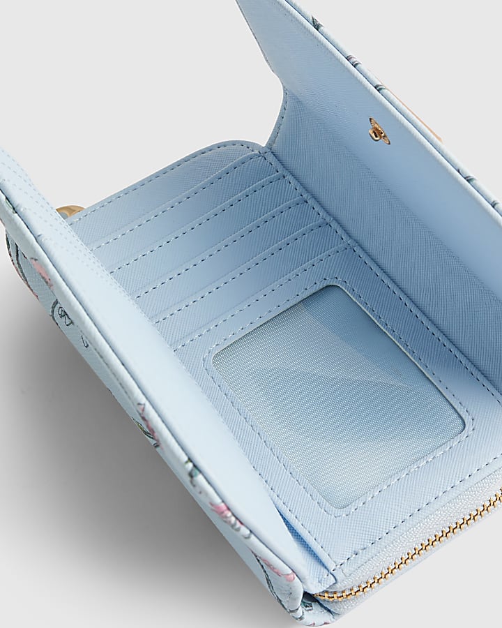 Blue Ditsy Floral Logo Flap Purse