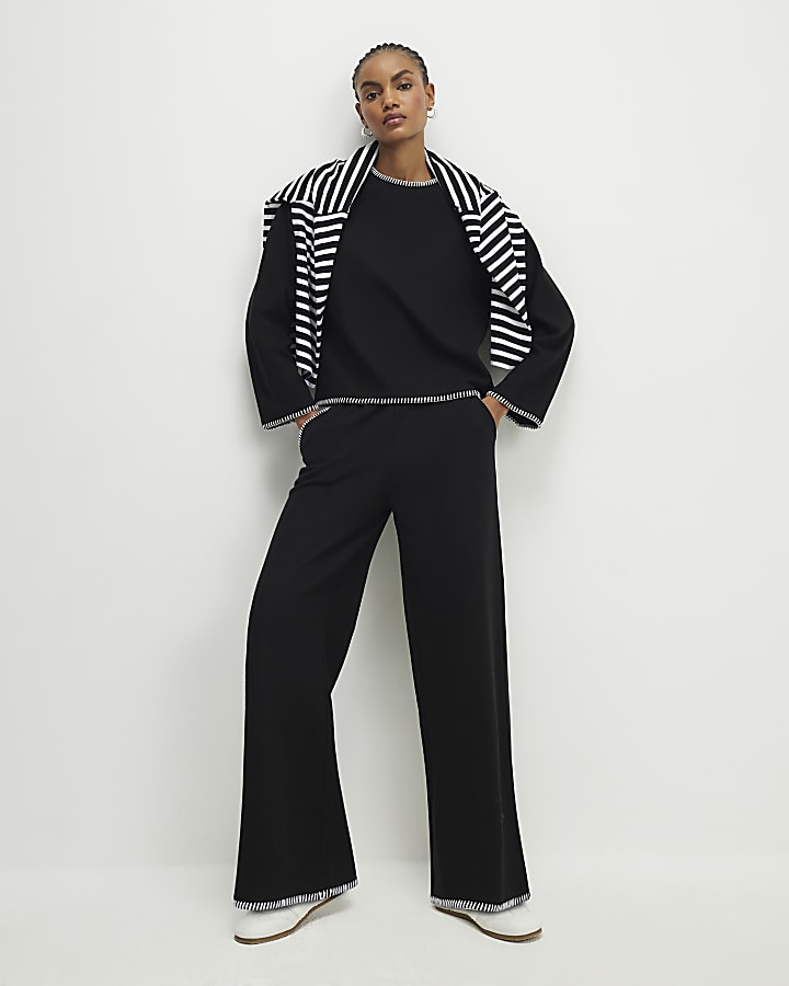 Black Whipstitch Cosy Sweatshirt