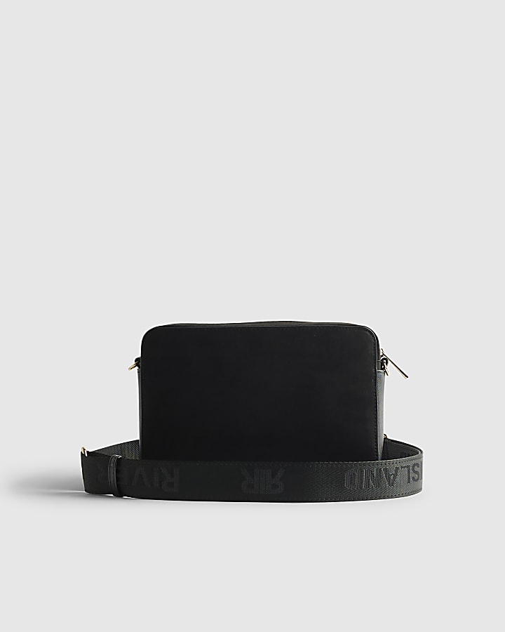 Black Monogram Panelled Cross Body Bag