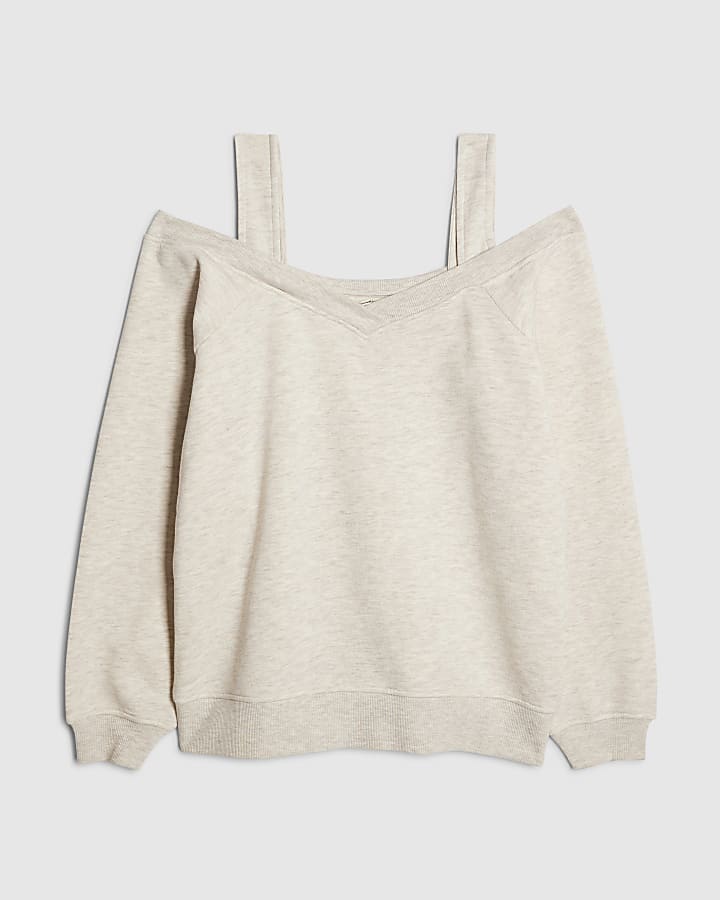 Beige Cut Away Sweatshirt