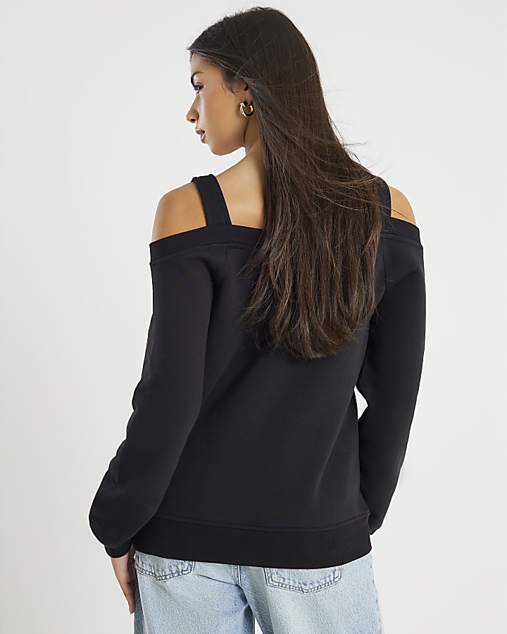Black Cut Away Sweatshirt