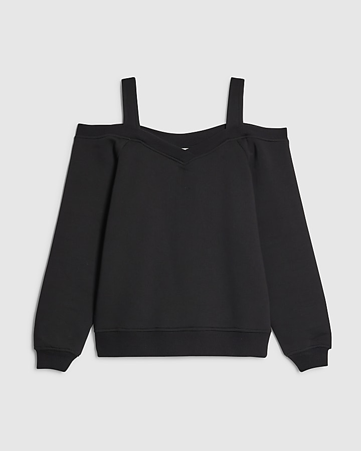 Black Cut Away Sweatshirt